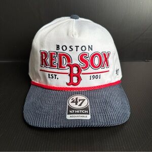 NWT ‘47 Brand Boston Red Sox White Blue Rustic Hitch Rope Adjustable Hat Cap